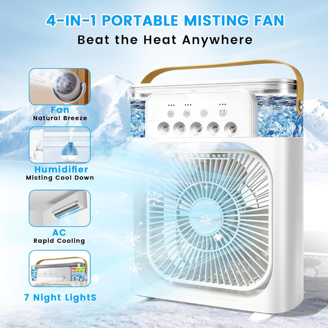 Hidrocool 4-in-1 Portable Air Conditioner | With Fan, Humidifier, Fragrance & LED Light